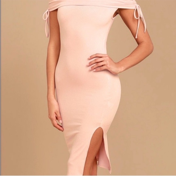NEW! Lulus Never Enough Blush Pink Bodycon Dress. Medium. - Picture 6 of 11